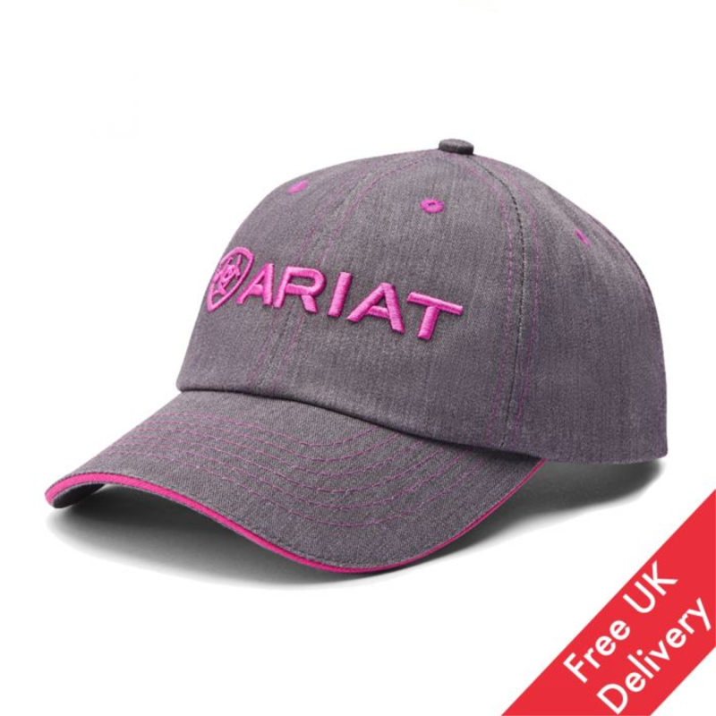 Ariat Adult Team II Cap - Heather Grey/Meadow Mauve-1